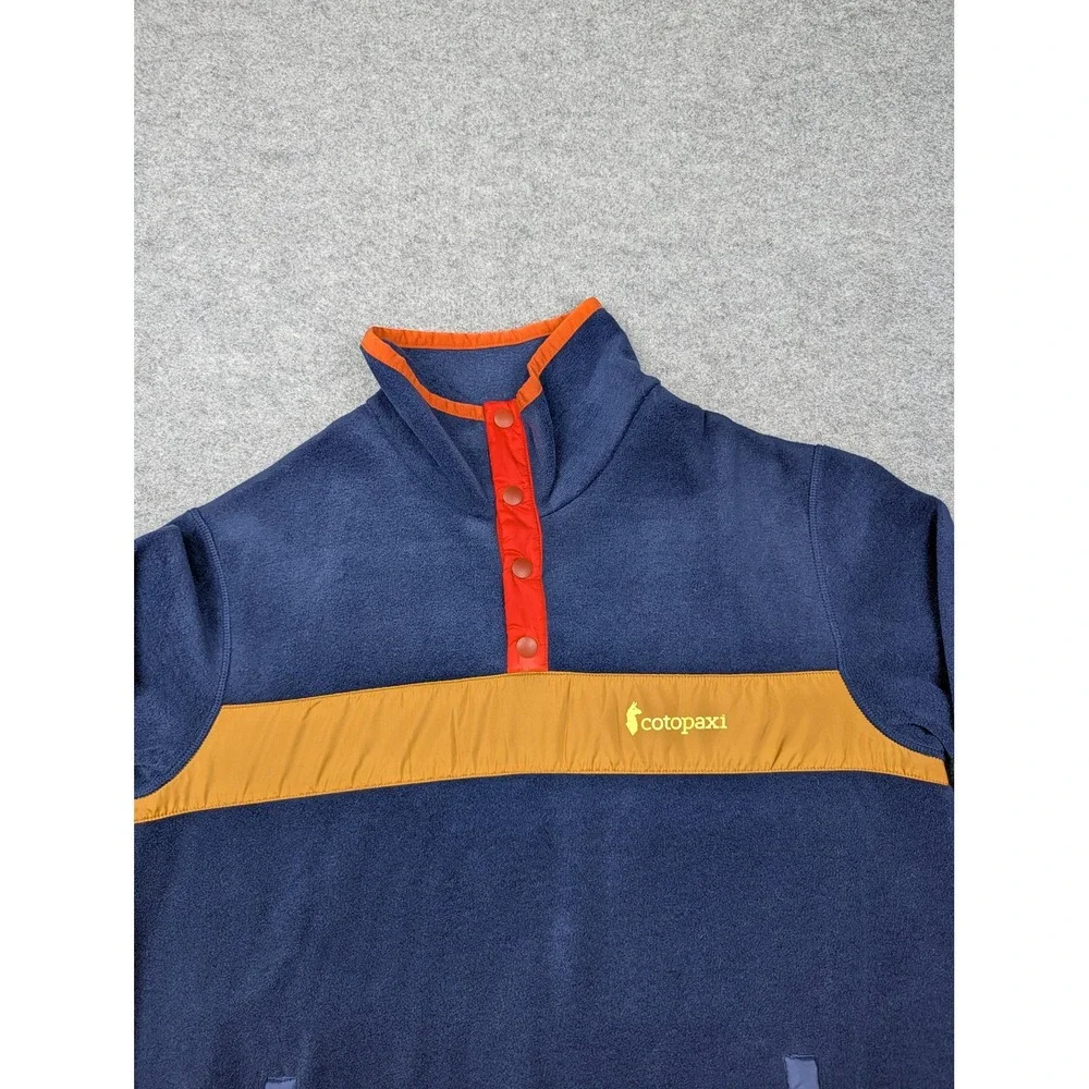 Cotopaxi Pullover Mens Medium Blue Colorblock Fleece Snap Long Sleeve
